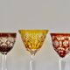 Ensemble de 6 verres à vin en cristal antique multicolore bohémien