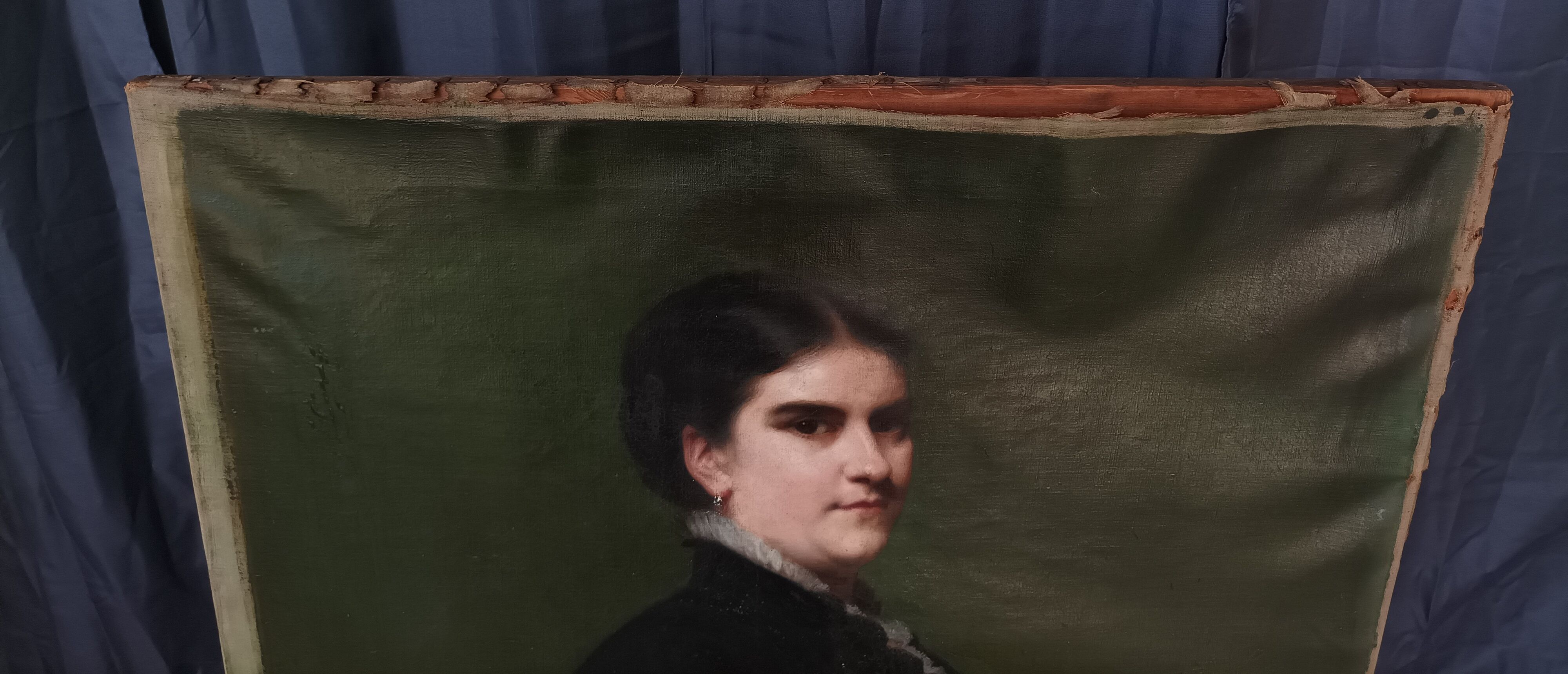 Emile levy (1826-1890) oil on canvas portrait of a woman