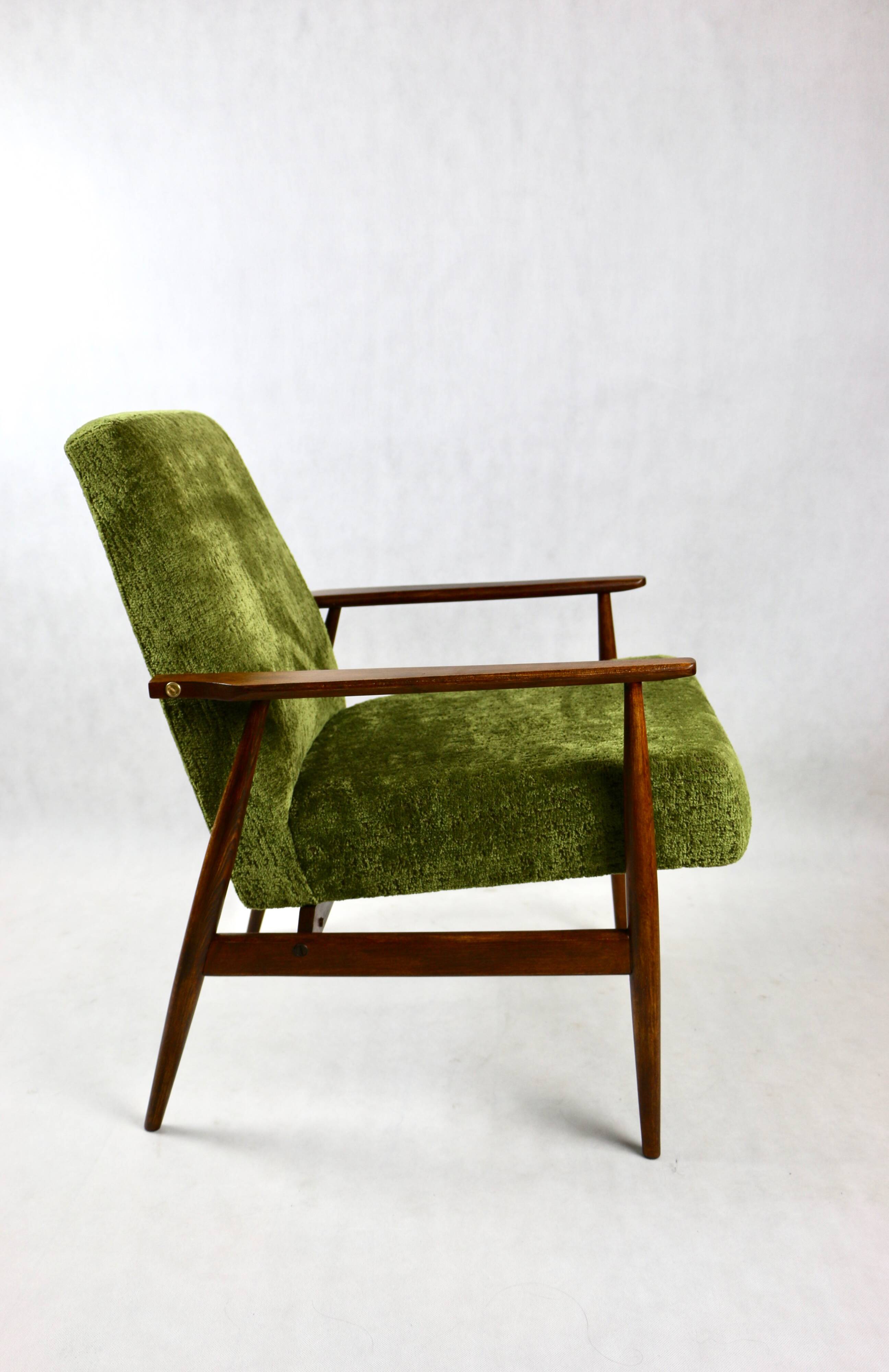 Vintage Green Olive Fox Easy Chair, 1970s