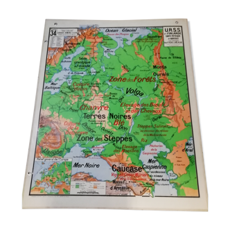 Carte murale pédagogique Vidal-Lablache