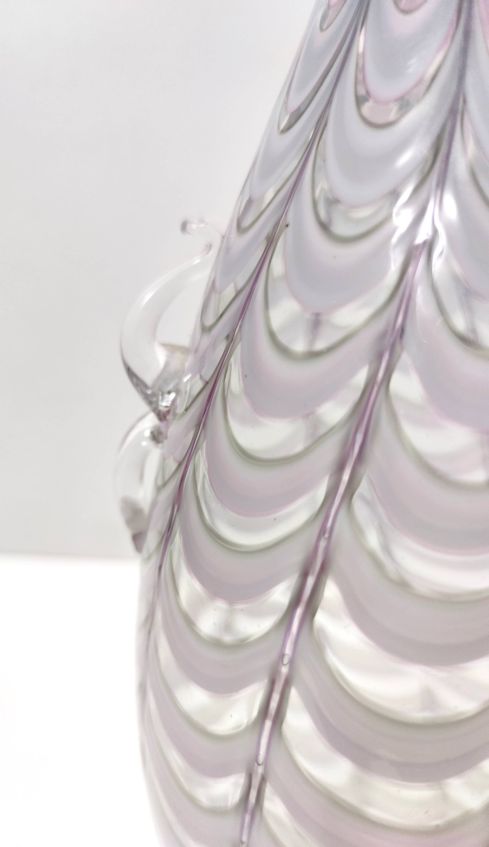 Lilac and Transparent Murano Glass Vase by Alberto Donà, Italy