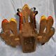 Old oriental mask - carved wood - sri lanka - hand painted