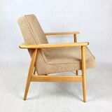 Beige boucle gfm63 lounge chair by J. Kedziorek, 1970s