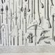 Old lithograph 1898, Ancient weapons, sword, pistol, knife • Engraving, Original plate