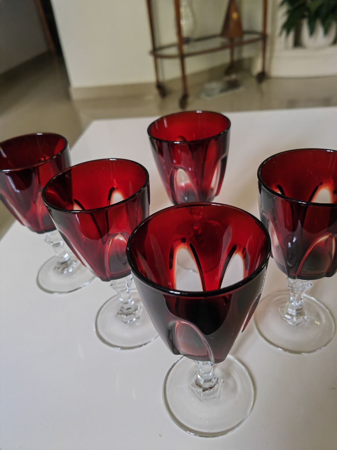 6 gothic red wine glasses