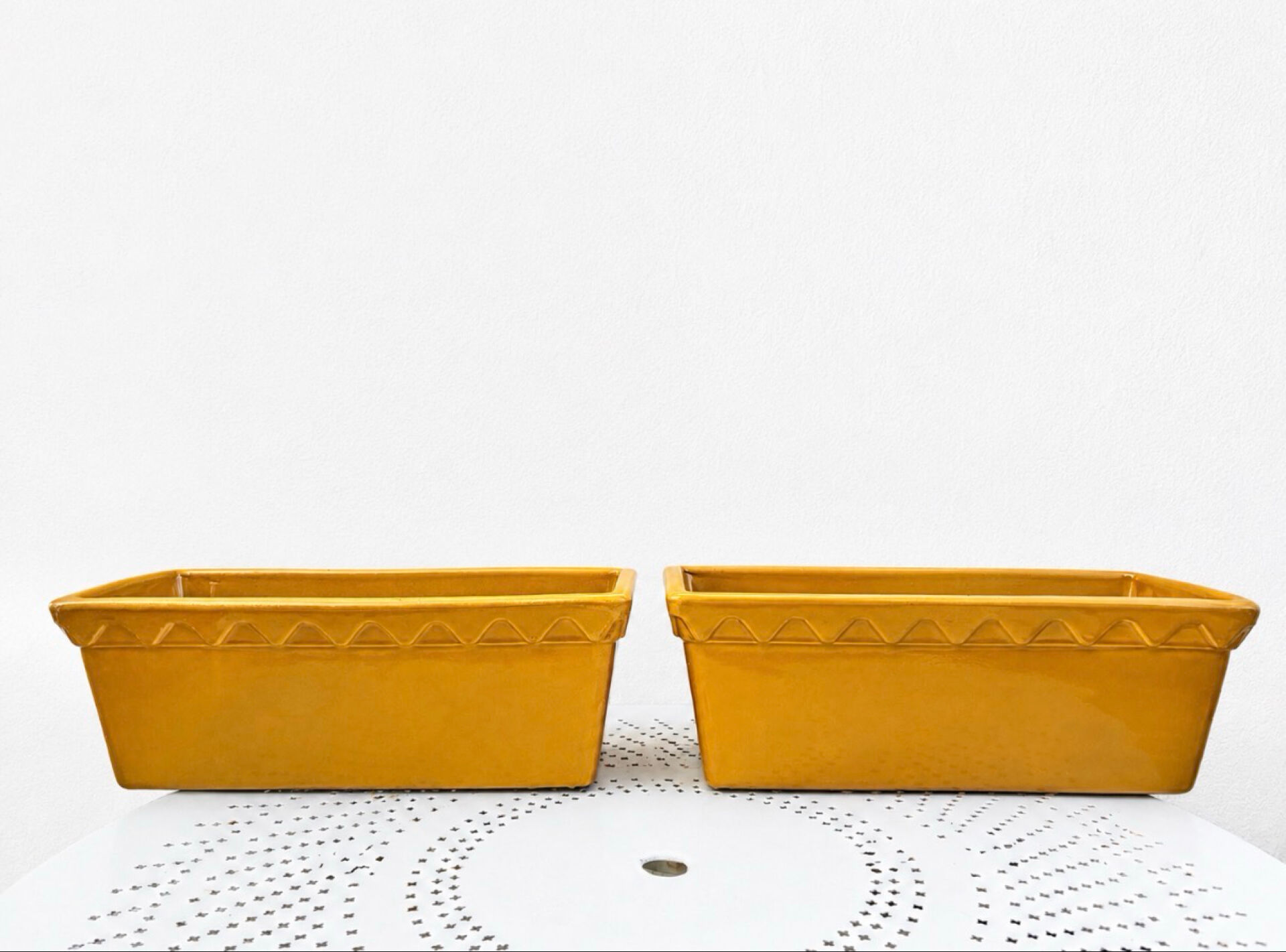 Pair of glazed ceramic planters SILMA Italy - 1970s