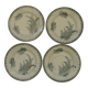 Set of 4 flat plates in saint amand earthenware. lily of the valley decor.
