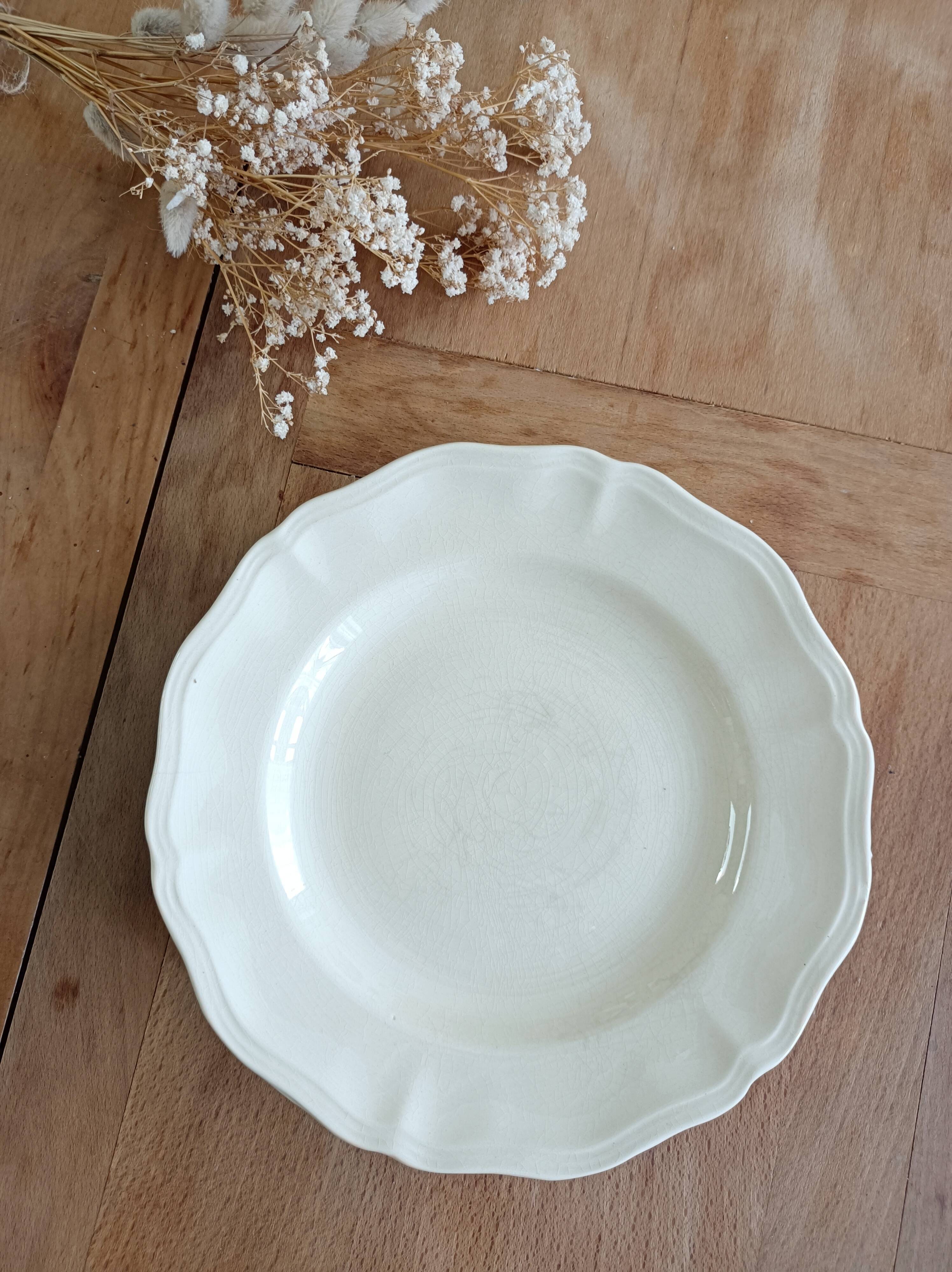 Sarreguemines ivory mounted plate