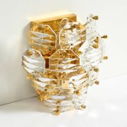 Beautiful original 1960s Kinkeldey crystal glass and brass wall lamp