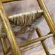 Pair of rustic-style vintage straw wood brutalist chairs