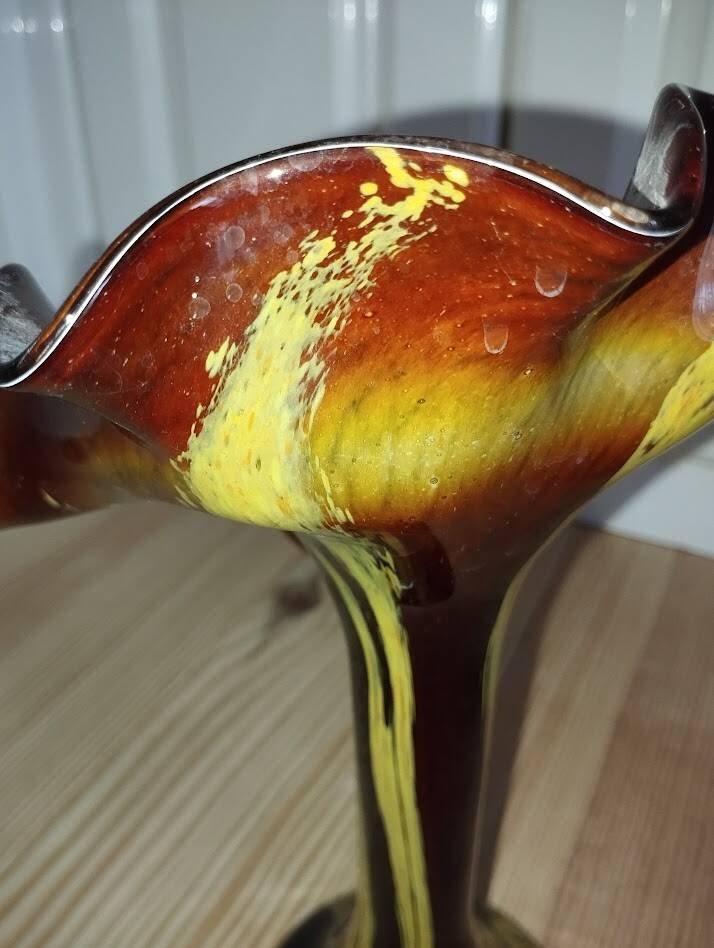 La Rochère "Volubilis" Vase – Flower shape – Amber glass