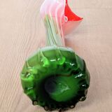 Murano Glass Vase Calla Lily - blown ribbed floral - Italy - Art Deco - 1970-1980