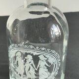 BOTTLES Engraved Glass and VINTAGE Wood