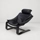 Kroken Armchair in Black Leather by Ake Fribytter for Roche Bobois