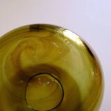 Blown glass ball vase by Claude Morin, Dieulefit France 1979