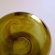 Blown glass ball vase by Claude Morin, Dieulefit France 1979
