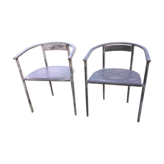 2 vintage metal chairs