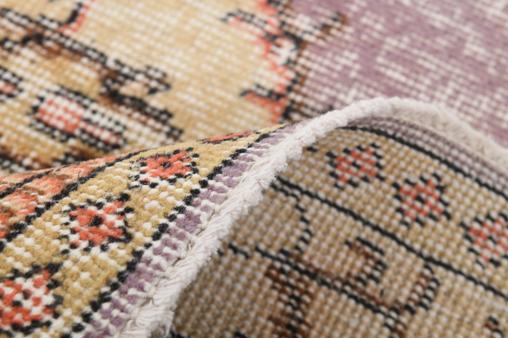 Lilac & Beige Orientel Boho Vintage Persian Rug, 176x282 Cm