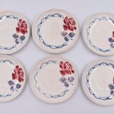 6 cups and under coffee cups Digoin Sarreguemines décor Cannes