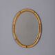Vintage 1960s Italian design oval bamboo wall mirror