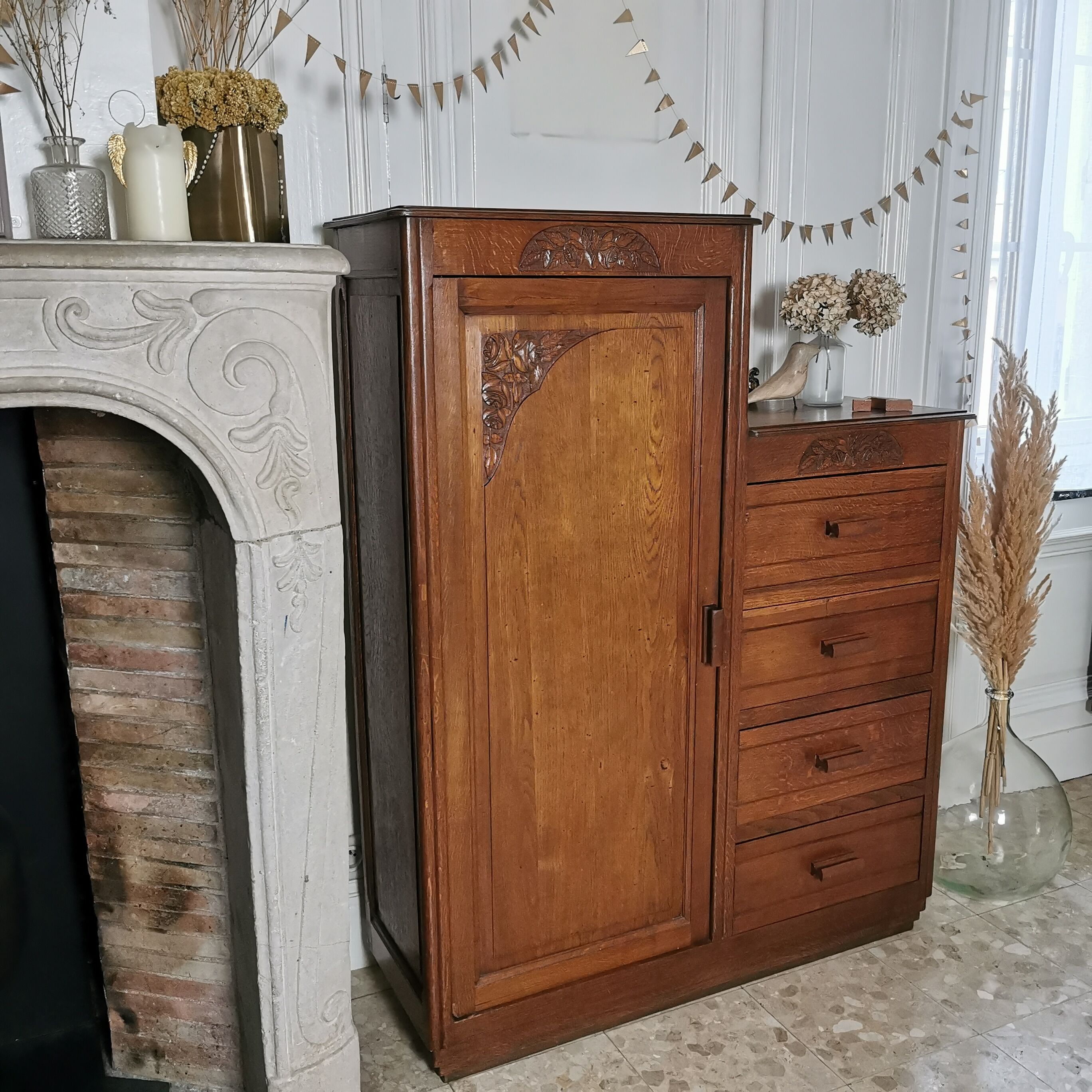 Asymmetrical art deco wardrobe