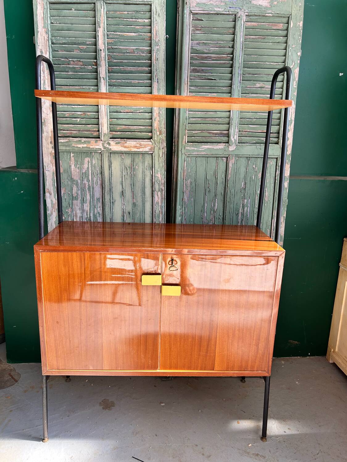 High modernist buffet in mahogany and metal