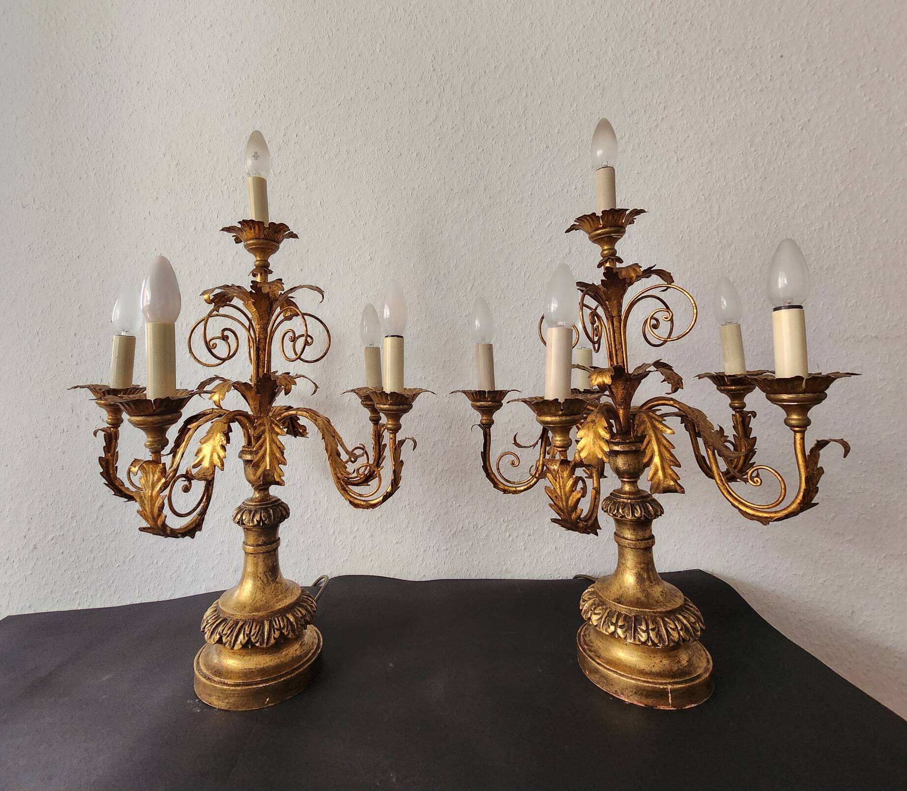 Antique gilded hand-forged hand-carved Florentine Louis XV, Italy