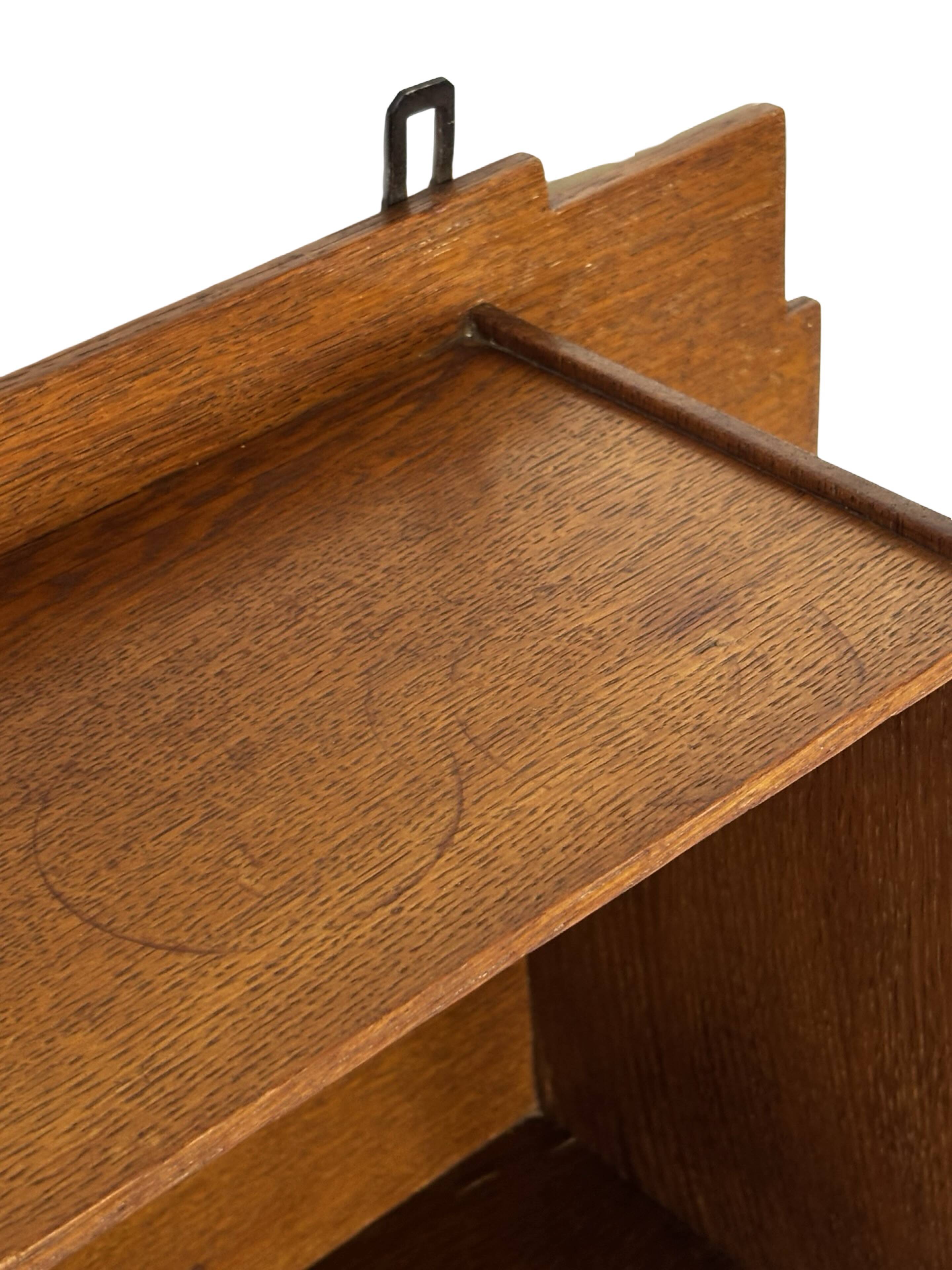 Art Deco wooden wall shelve rack in oak minimalist design