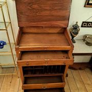 19th-century walnut writing desk.