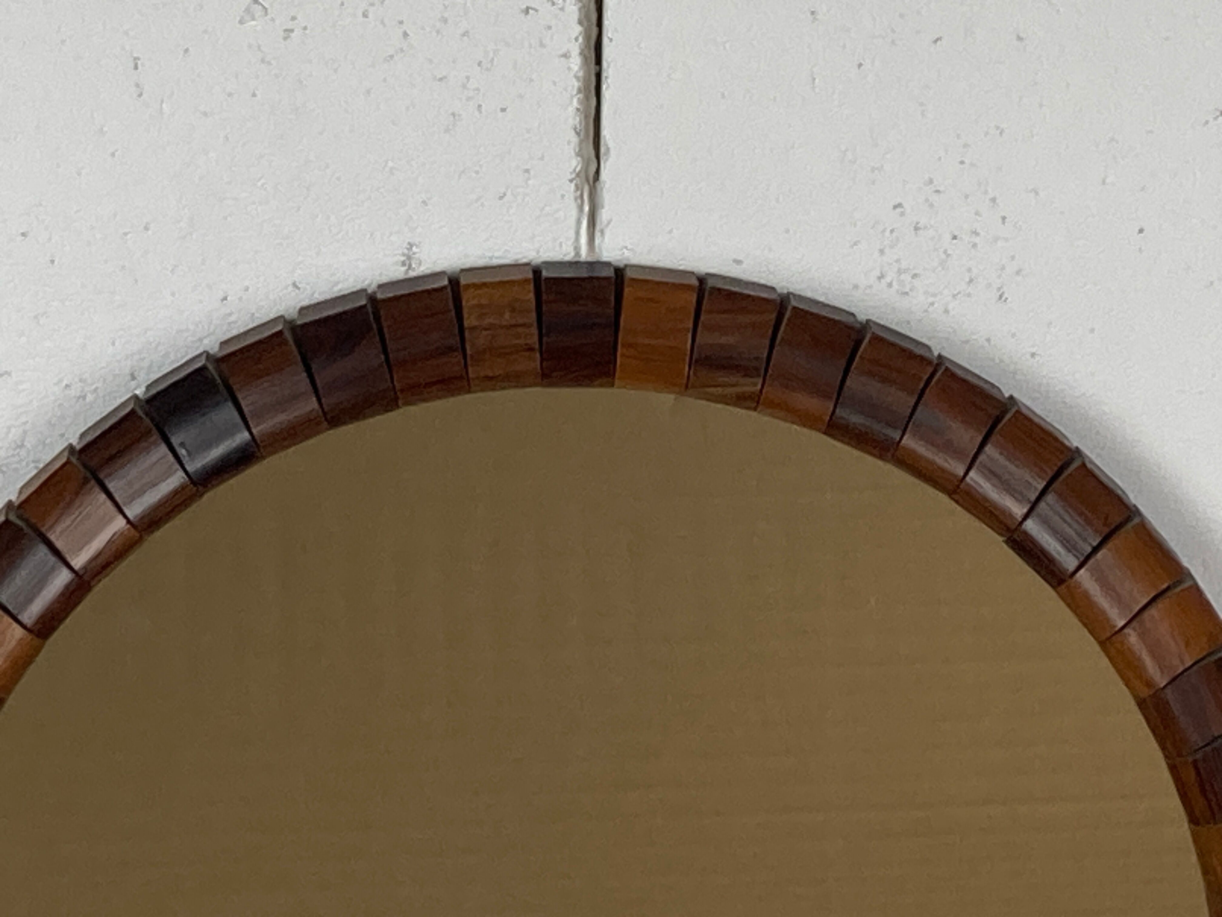 Mid-Century Danish Teak & Rosewood Mirror, 1960s