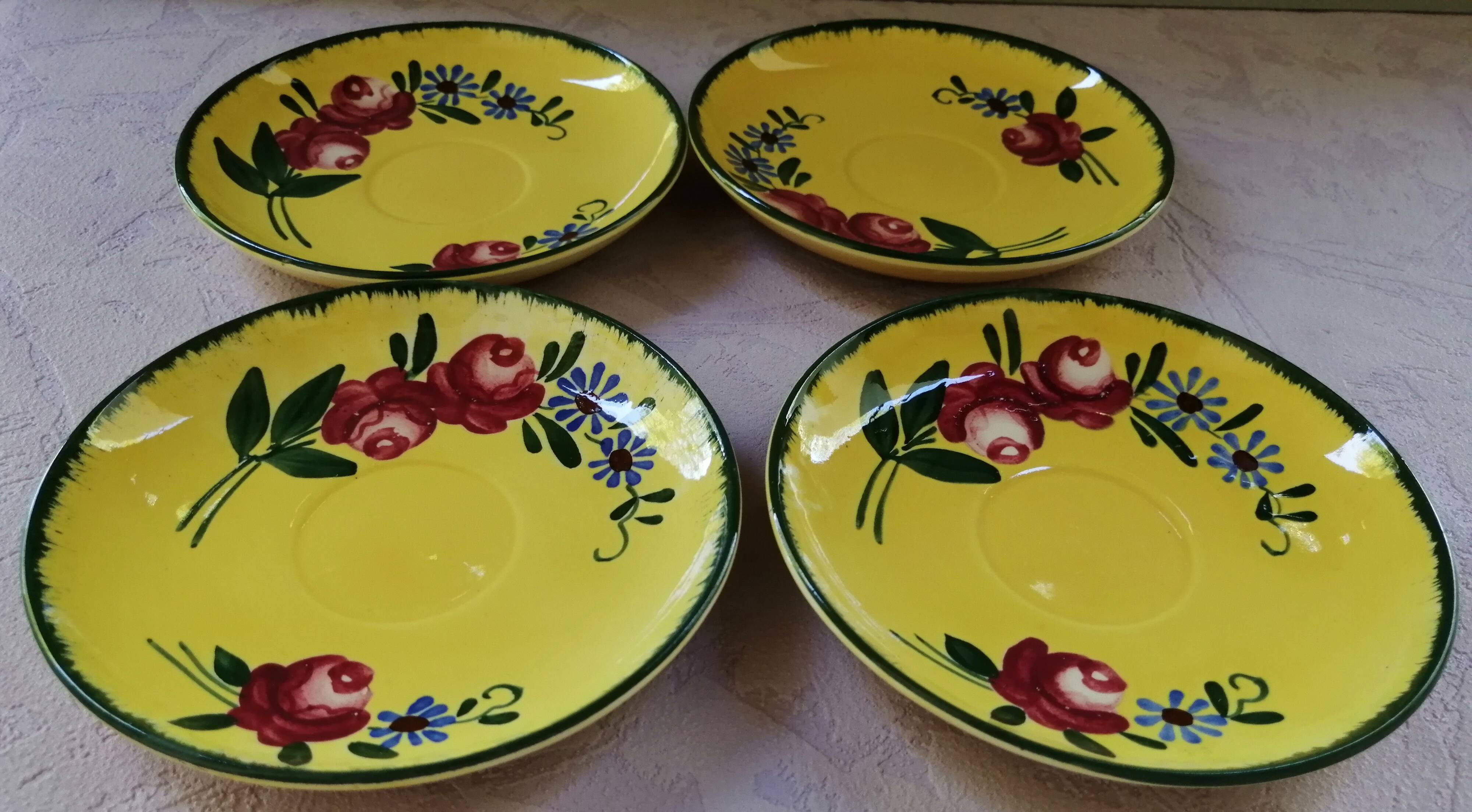 Saucers Sarreguemines France yellow
