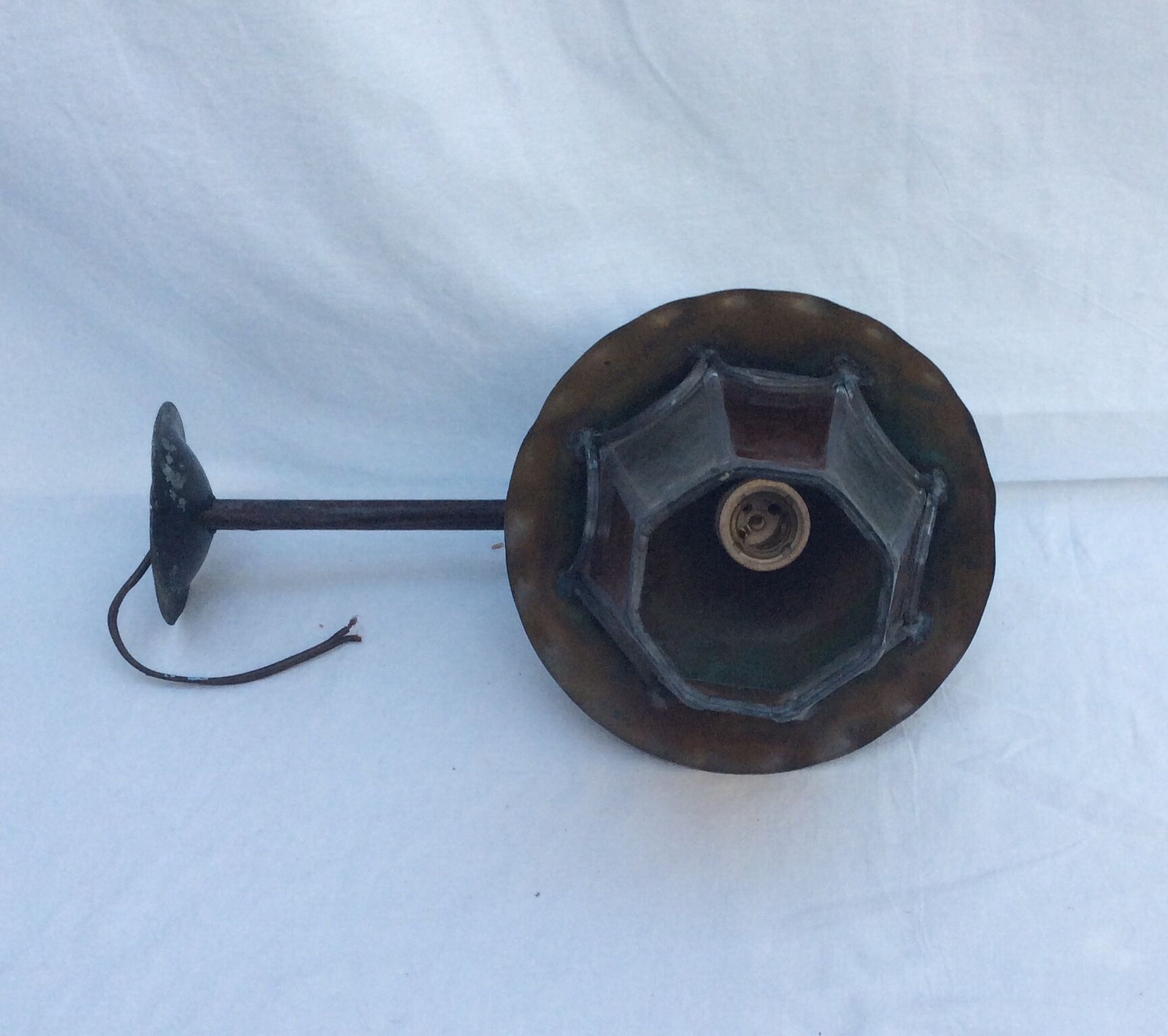 Iron exterior wall lamp