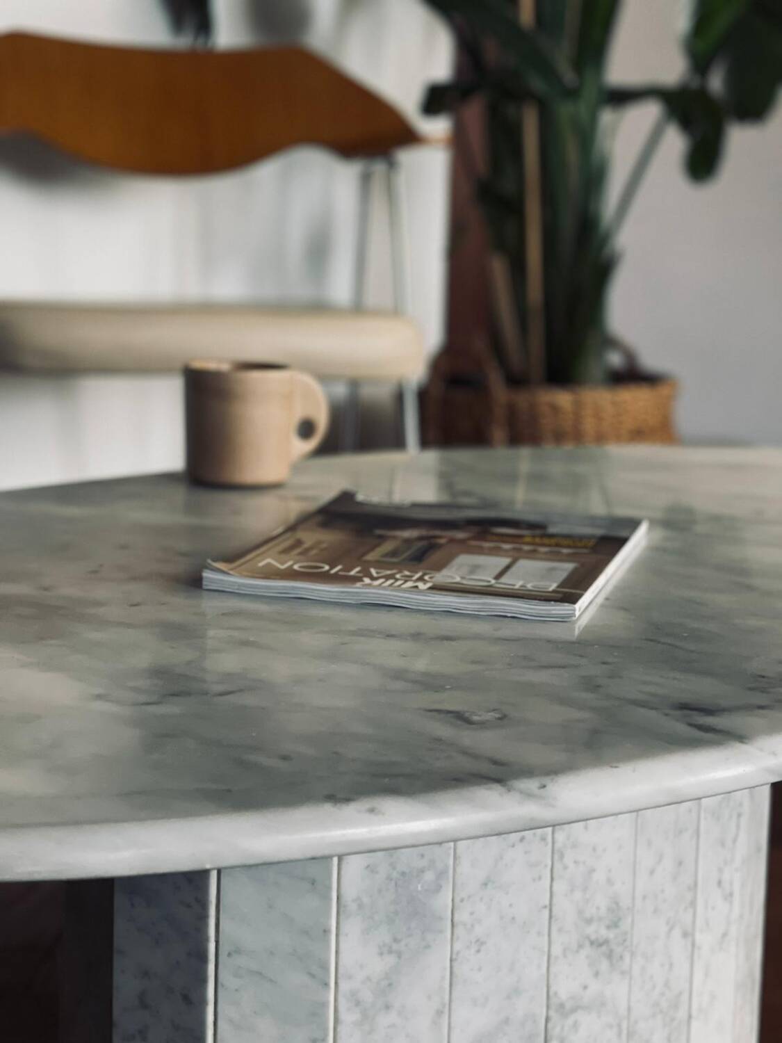 Roche Bobois vintage Carrara marble coffee table from the 70s