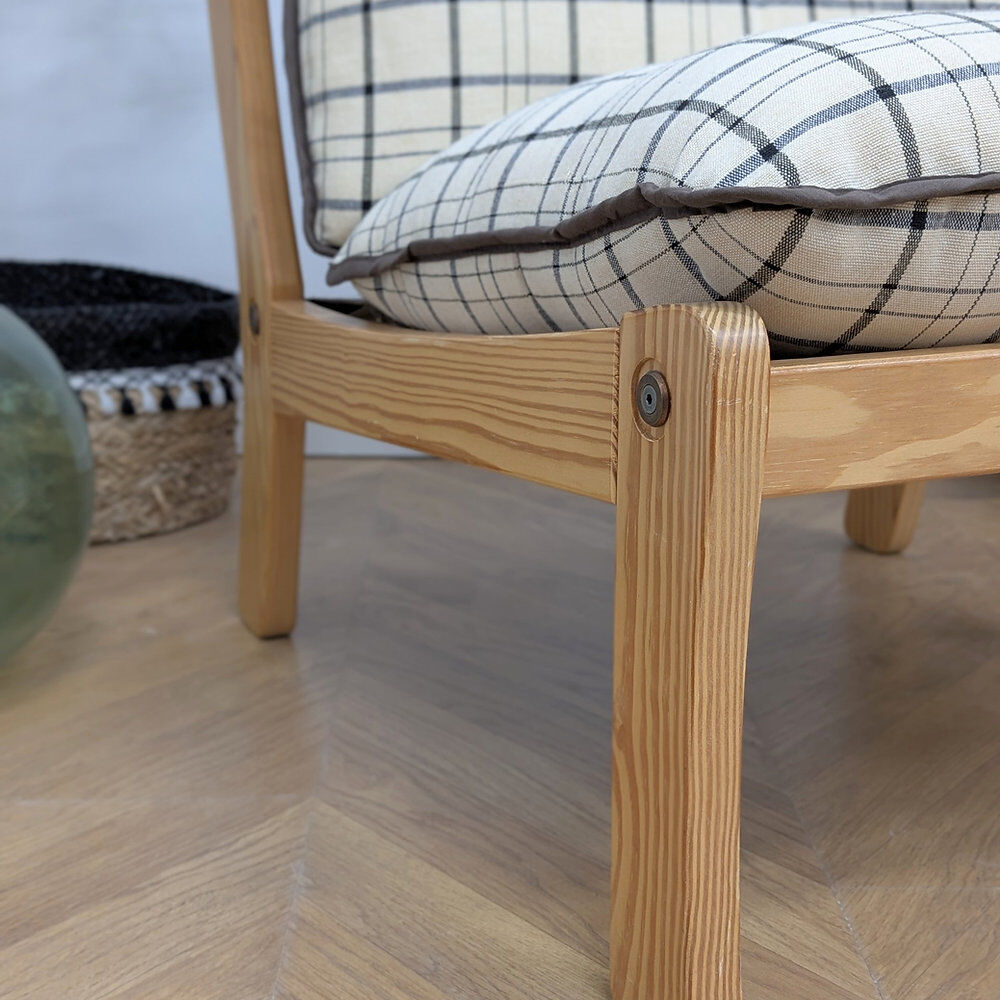 Vintage pine armchair, 1970s