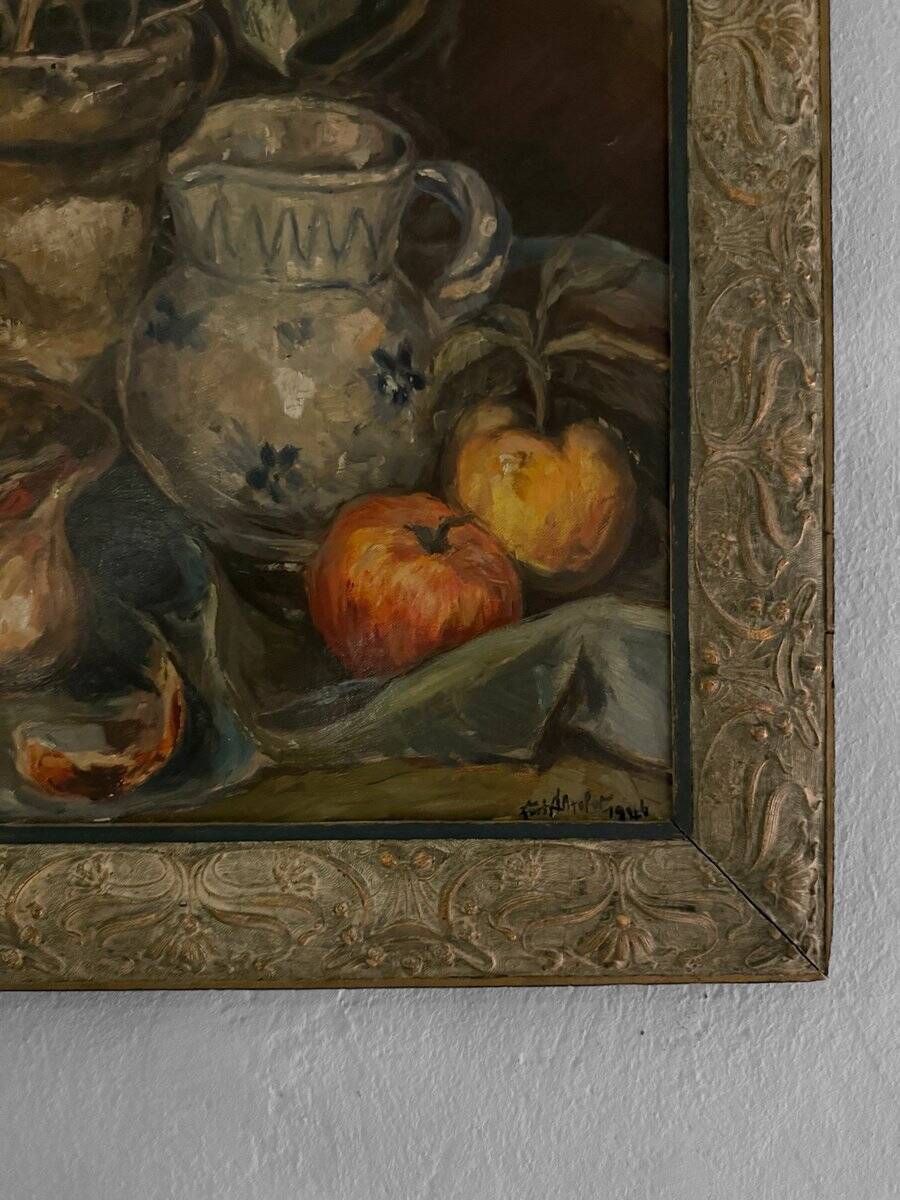 Kurt Schaefer, Still Life, 1942, Oil on Canvas, Framed