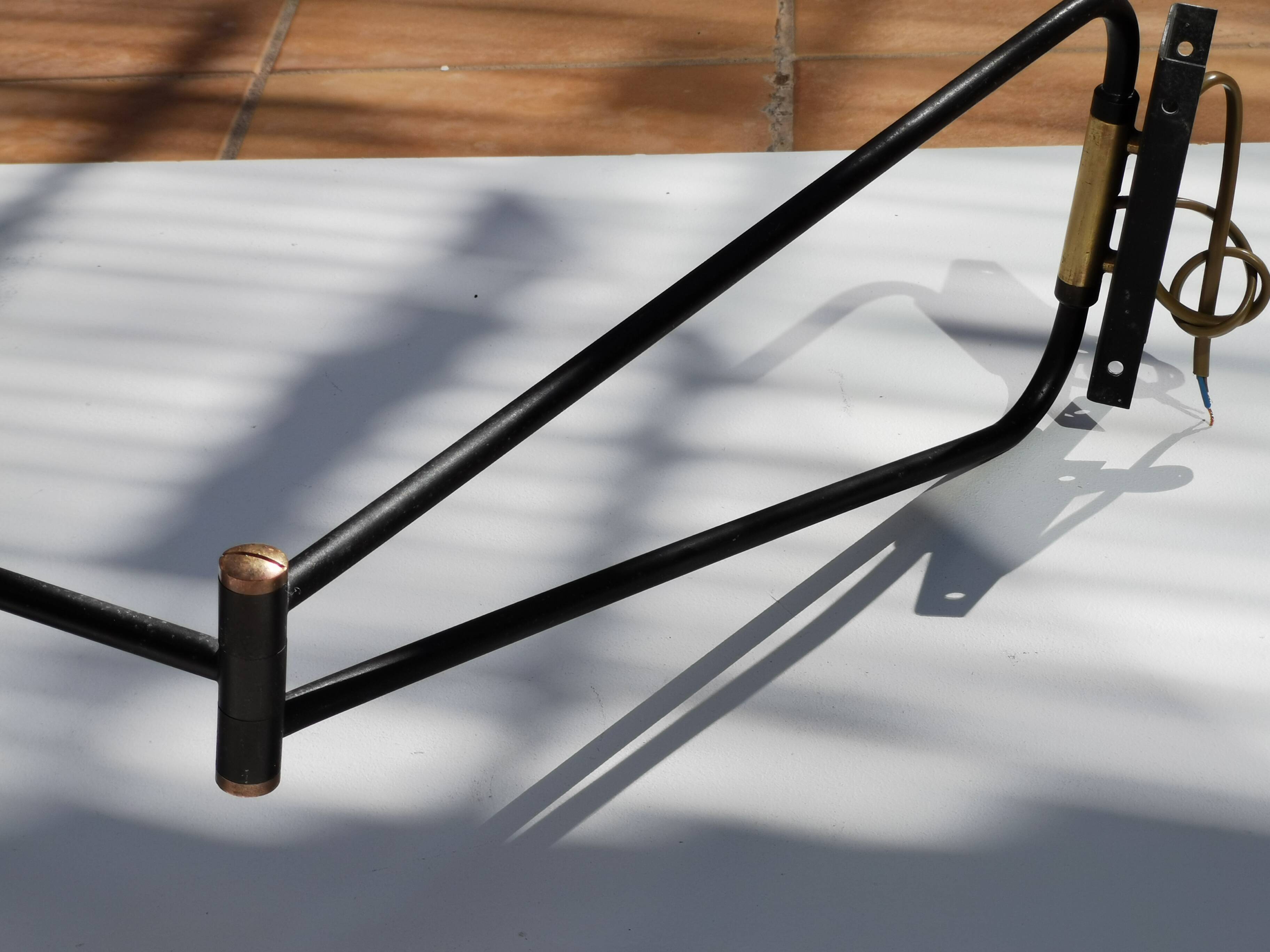 Large Diabolo Wall Lamp René Mathieu for Lunel water green color