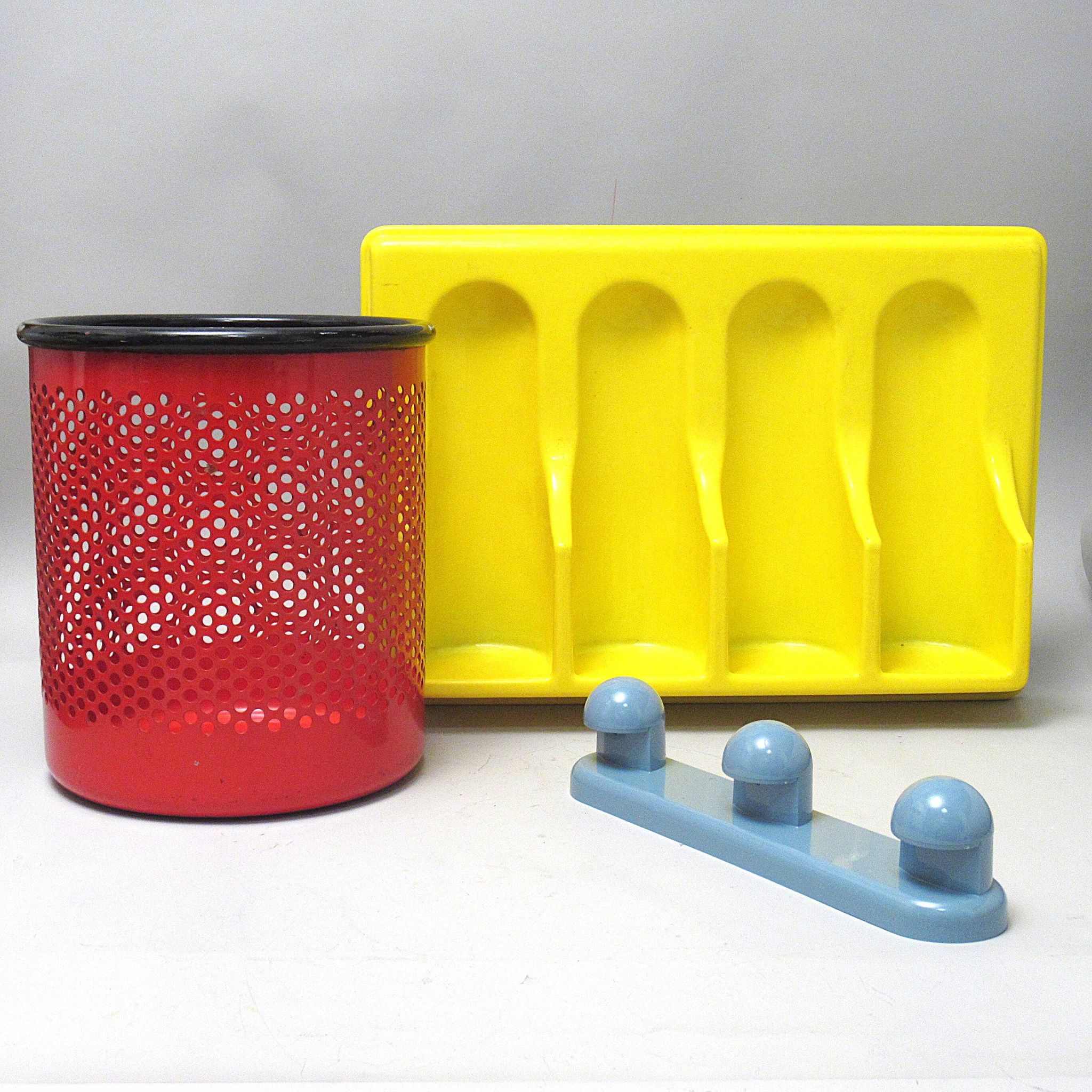Corbeille Cribbio rouge Rexite Années 80
