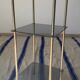 Old glass and brass stool
