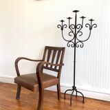 Wrought iron standing chandelier with five arms of light