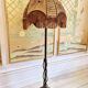 Rare and exquisite bronze floor lamp with intertwined snakes, early 1900s.