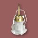 Antique brass and glass swan neck bedside lamp.