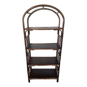 Vintage rattan bookcase shelf