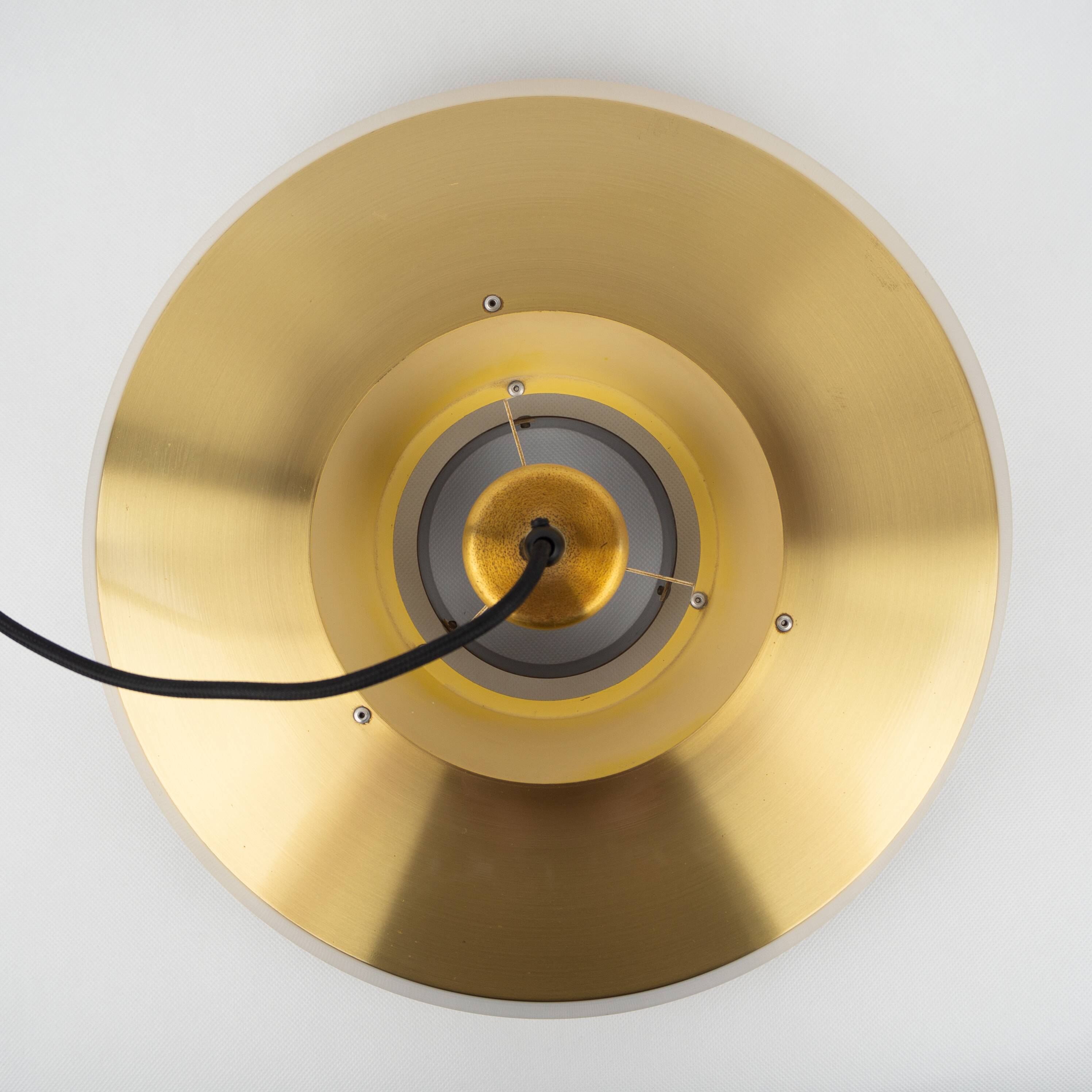 Danish vintage brass pendant lamp by Jo Hammerborg, Fog og Mørup, 1963