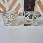 Paire de bougeoirs verre design