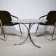 Armchairs and Coffee Table in Chrome and Smoked Glass, Set of 3, 1970s