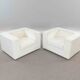 Pair of vintage Throw Away Armchairs by Willie Landels for Zanotta, white Vinyl