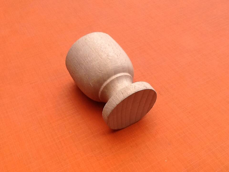 Two shells on foot shower turned wood raw finish
