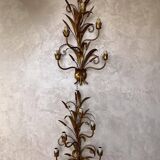 Pair of Epis de Blé wall lights in the style of Jansen / Baguès