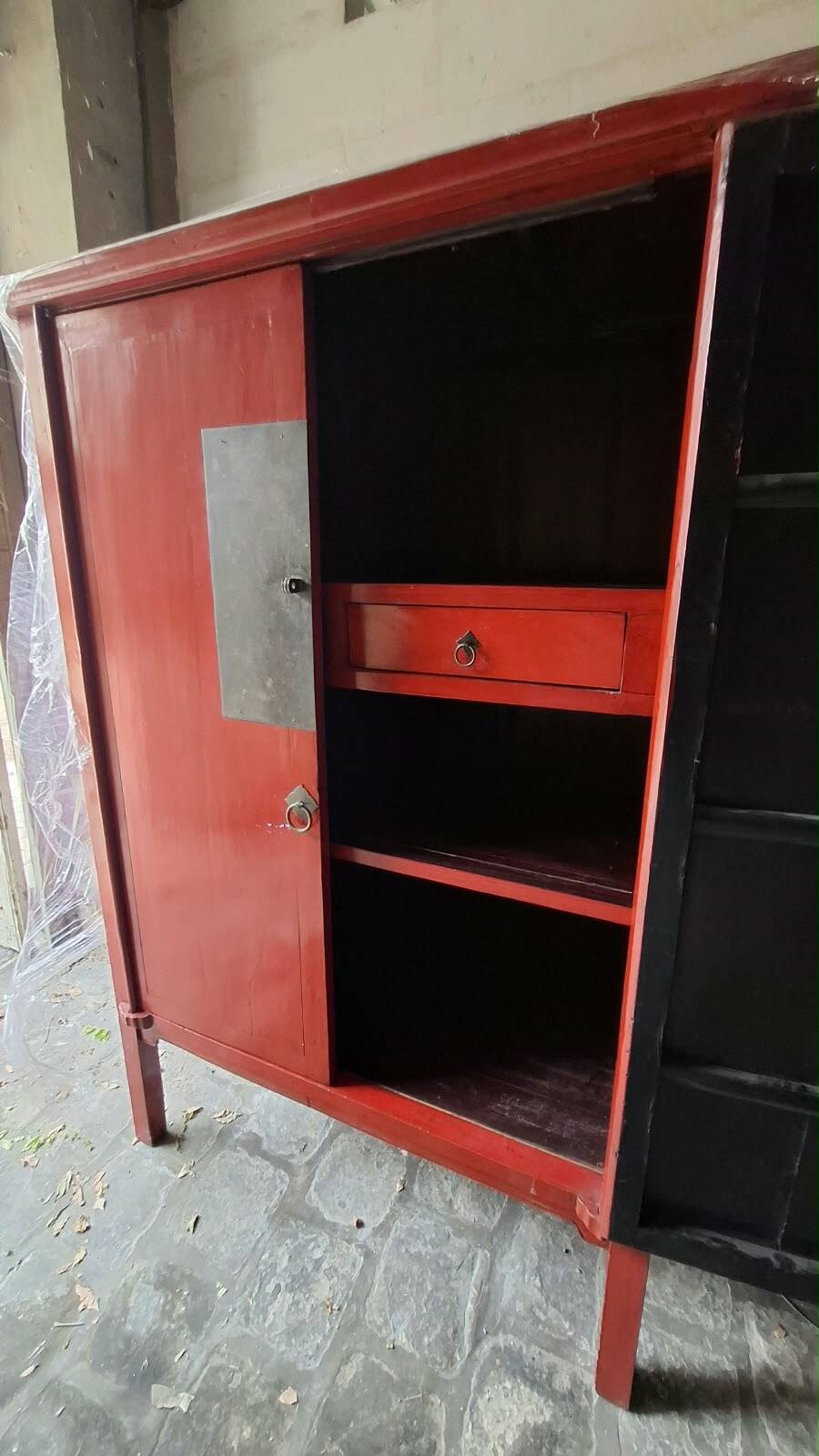 Armoire Chinoise Rouge - 19 Eme siècle