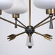 Brass and opaline chandelier by Marcel Asselbur circa 1950